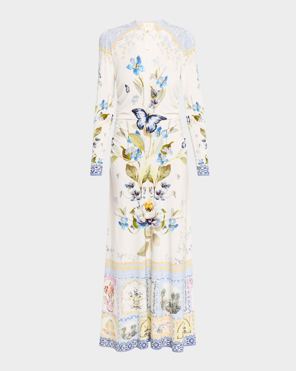 Botanical Ballads Gathered Jersey Maxi Dress
